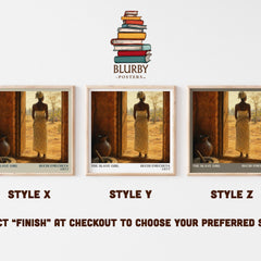 The slave girl literary print in frame leaning in hallway – historical fiction wall art