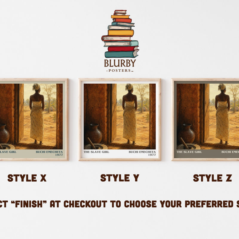 The slave girl literary print in frame leaning in hallway – historical fiction wall art