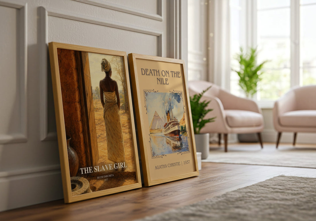 The slave girl watercolour print framed by window – literary home decor