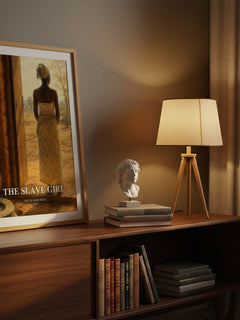 The slave girl watercolour print on bookshelf – Buchi Emecheta fan gift