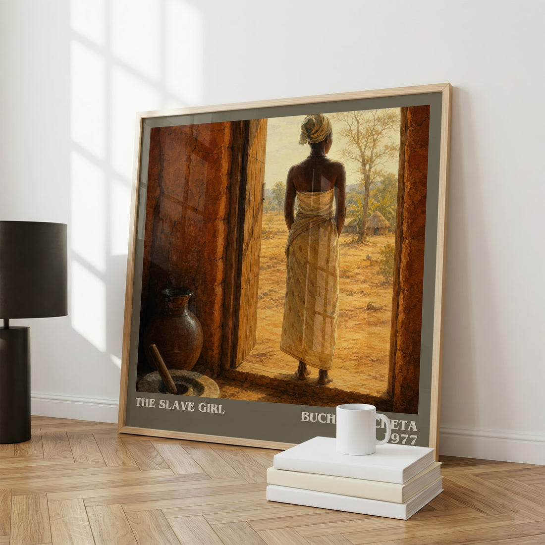 The slave girl literary print framed by window – literary home decor
