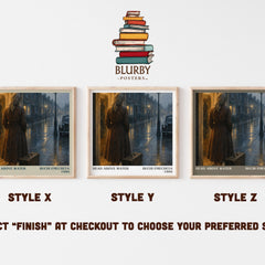 Head above water literary print in frame leaning in hallway – memoir wall art
