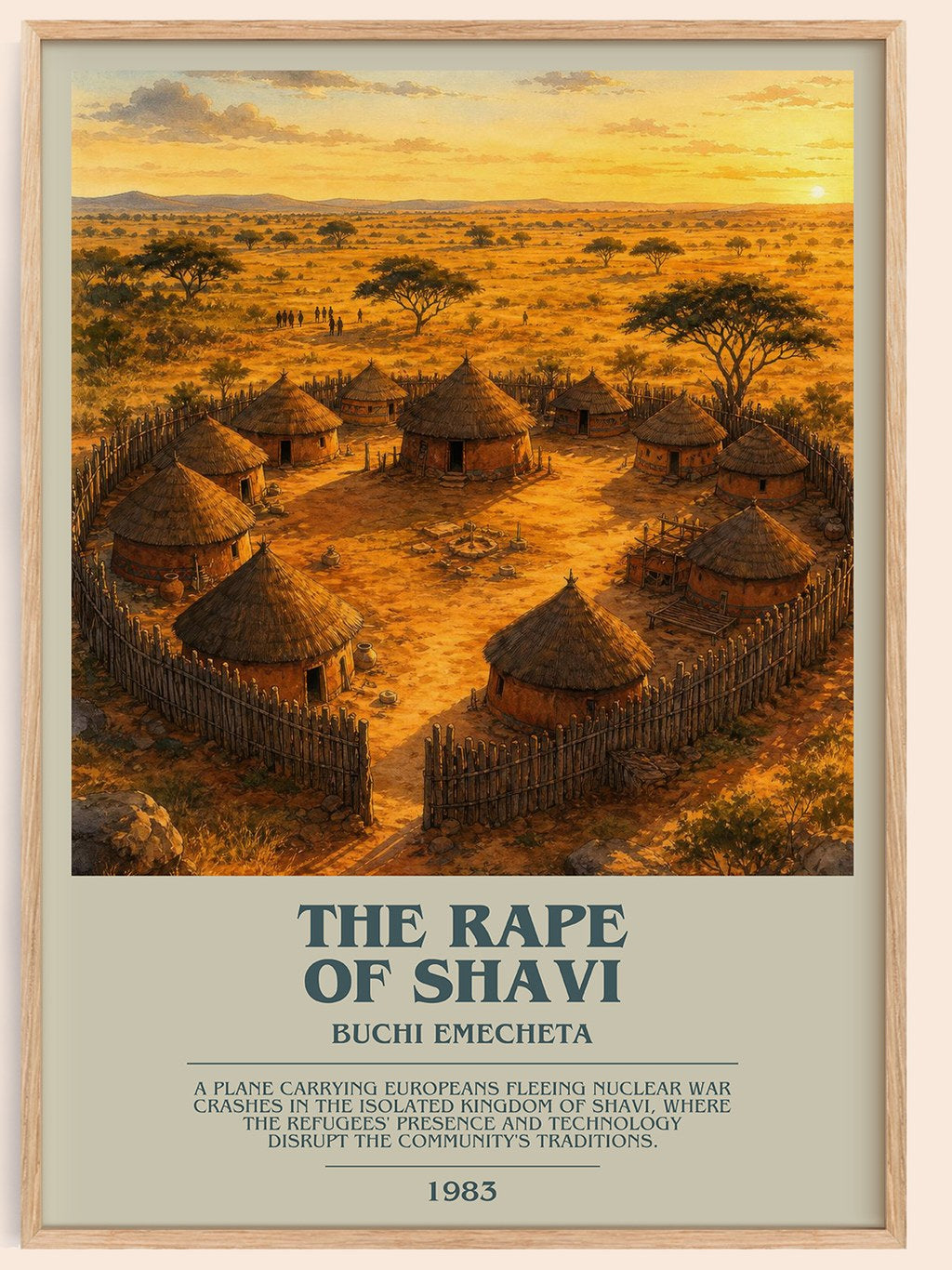 The rape of Shavi bookish book poster by Buchi Emecheta – framed literary art print