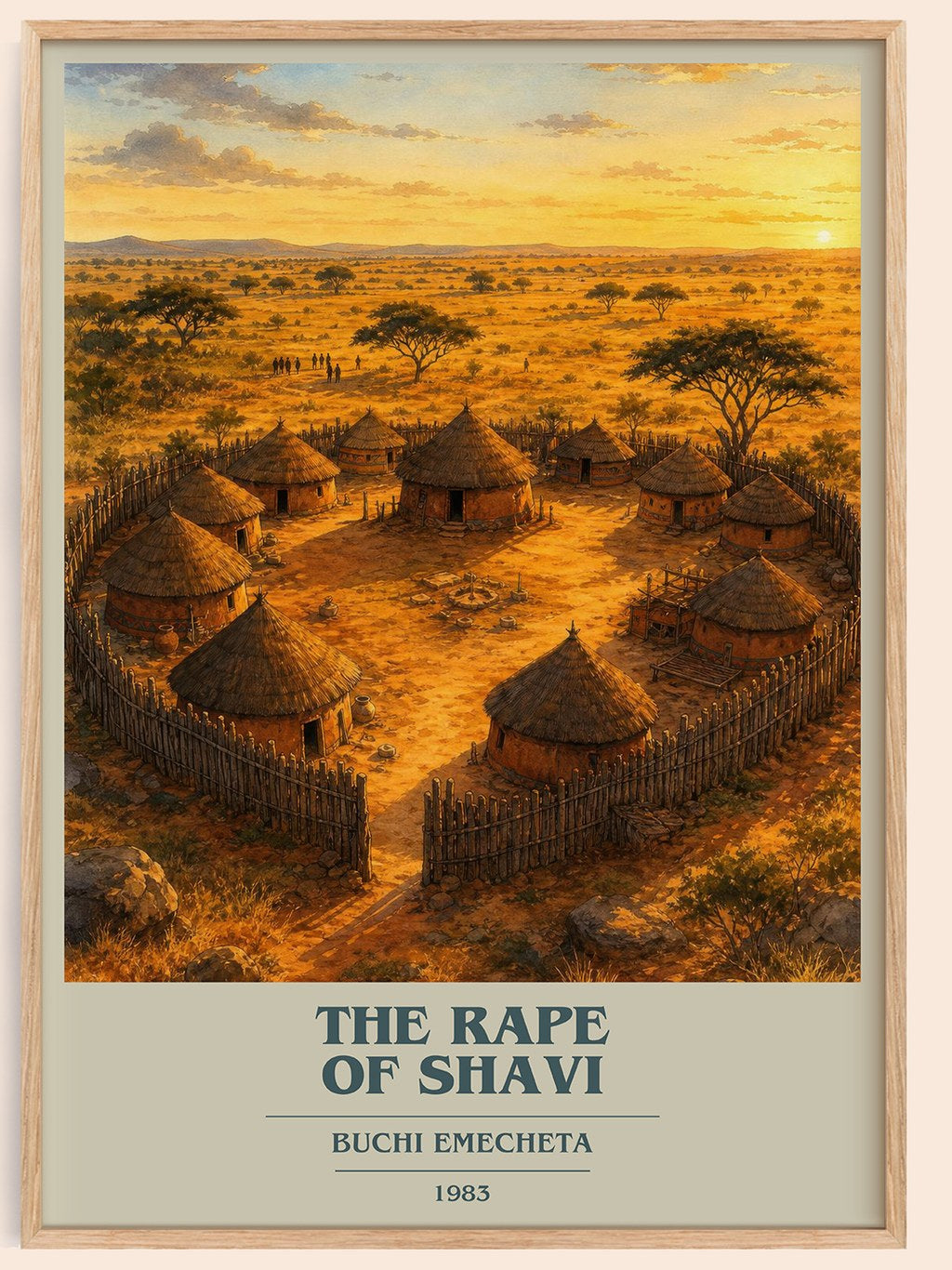 The rape of Shavi book cover book poster by Buchi Emecheta – framed literary art print
