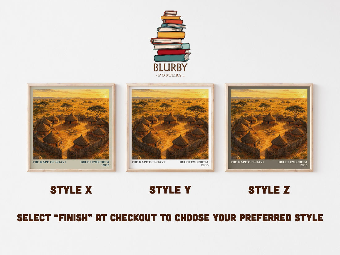 The rape of Shavi literary print in frame leaning in hallway – literary fiction wall art (mockup)