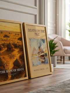 The rape of Shavi watercolour print framed by window – literary home decor