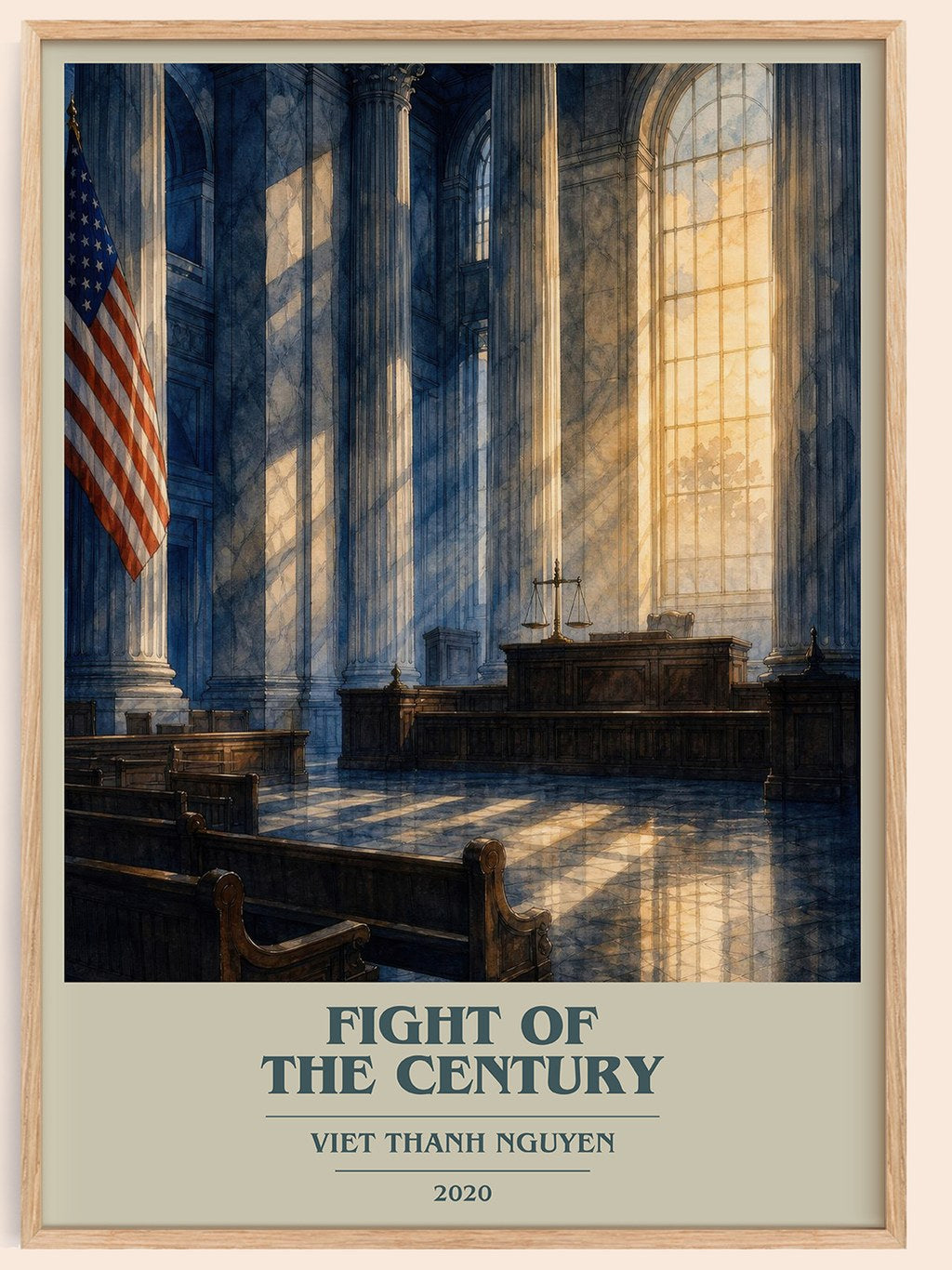 Fight of the Century book cover book poster by Viet Thanh Nguyen – framed literary art print