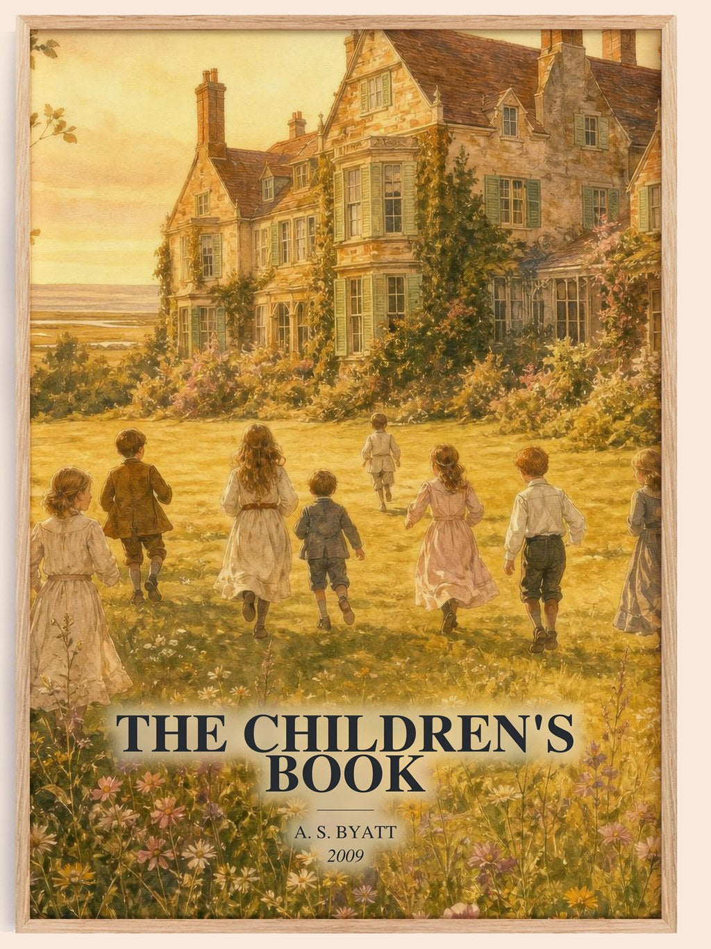 The Children's Book watercolour book poster by A. S. Byatt – framed literary art print