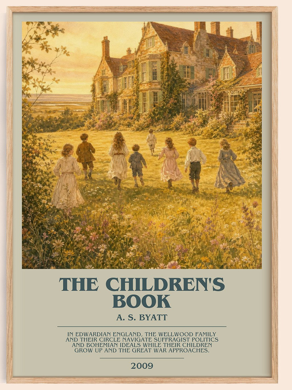 The Children's Book bookish book poster by A. S. Byatt – framed literary art print