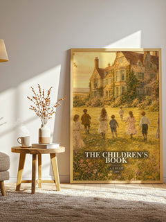 The Children's Book watercolour print in frame leaning in hallway – historical fiction wall art