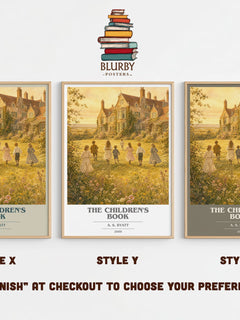 The Children's Book book cover print in frame leaning in hallway – historical fiction wall art
