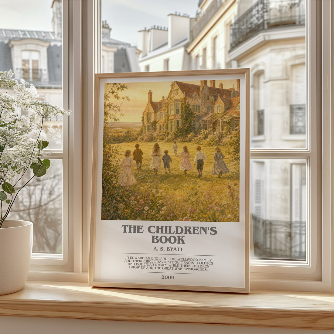 The Children's Book bookish poster colour and style options – A. S. Byatt book art