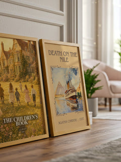 The Children's Book watercolour print framed by window – literary home decor
