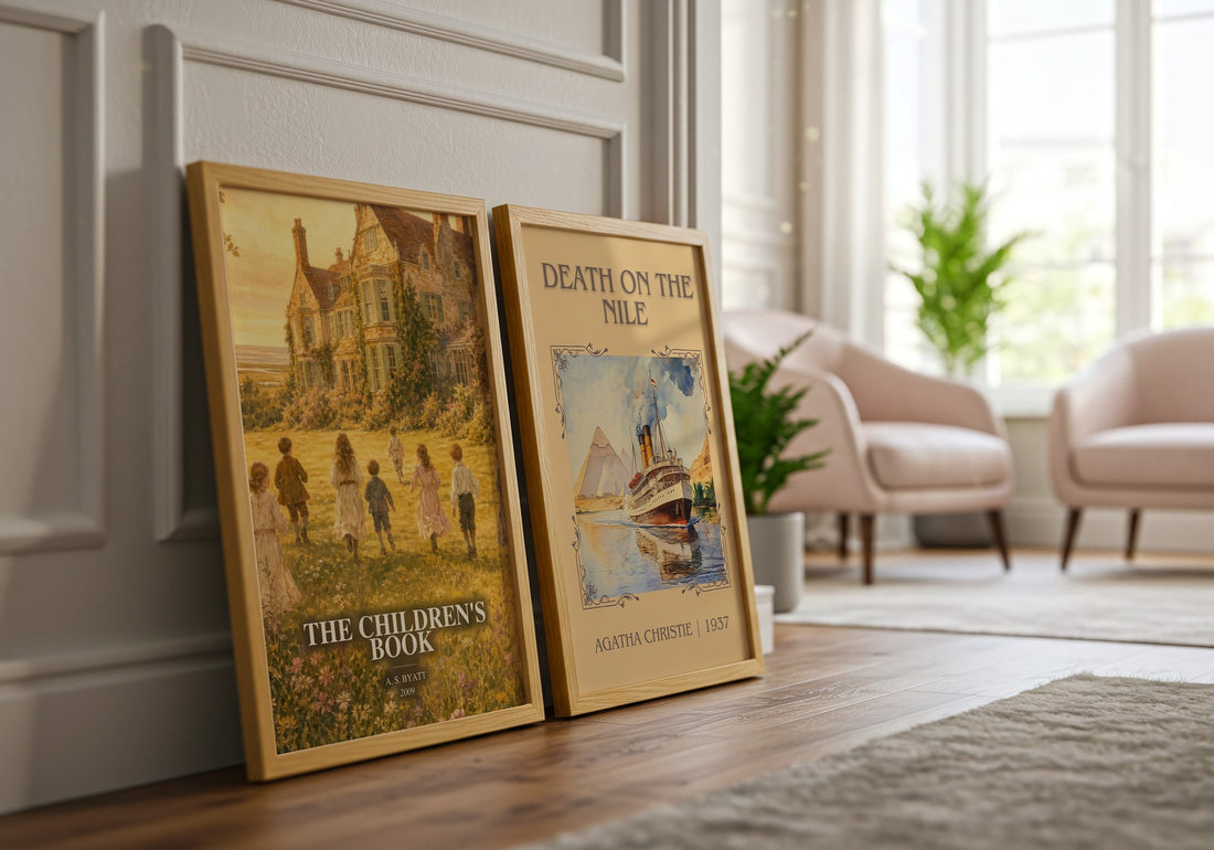 The Children's Book watercolour print framed by window – literary home decor