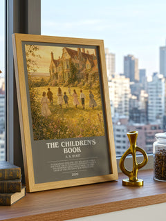 The Children's Book bookish print framed by window – literary home decor