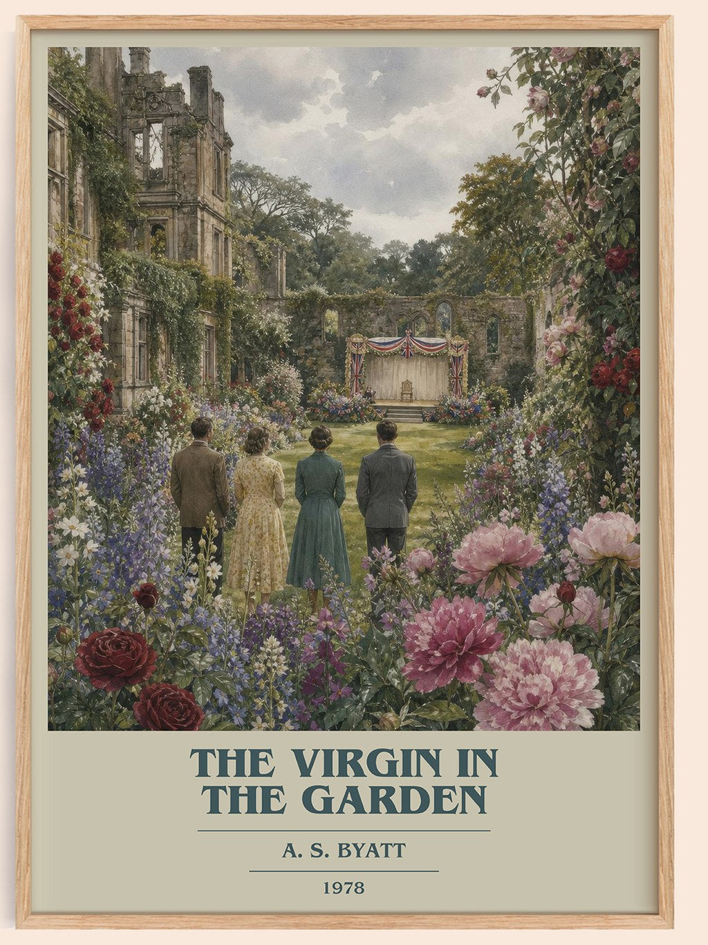 The virgin in the garden book cover book poster by A. S. Byatt – framed literary art print