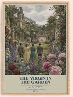 The virgin in the garden book cover book poster by A. S. Byatt – framed literary art print