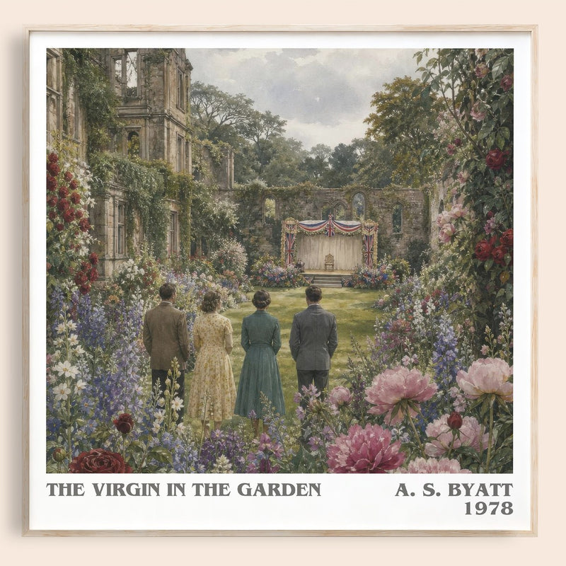 The virgin in the garden literary book poster by A. S. Byatt – framed literary art print