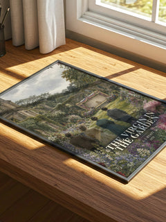 The virgin in the garden watercolour book poster framed on wall – literary fiction wall art