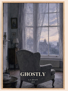 Ghostly watercolour book poster by A. S. Byatt – framed literary art print
