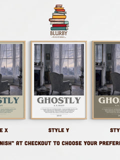 Ghostly bookish print in frame leaning in hallway – gothic wall art