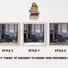 Ghostly literary print in frame leaning in hallway – gothic wall art
