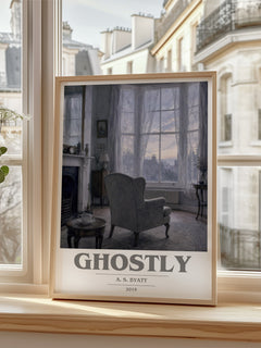 Ghostly book cover poster colour and style options – A. S. Byatt book art