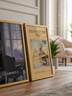 Ghostly watercolour print framed by window – literary home decor
