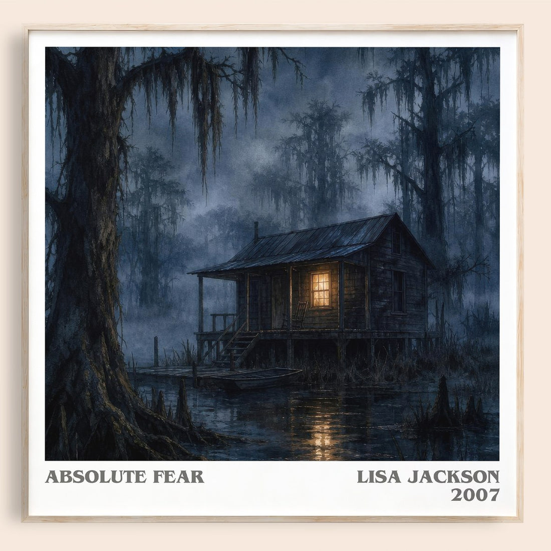 Absolute Fear literary book poster by Lisa Jackson – framed literary art print