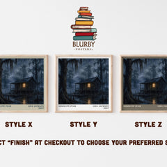 Absolute Fear literary print in frame leaning in hallway – thriller wall art