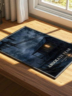 Absolute Fear watercolour book poster framed on wall – thriller wall art