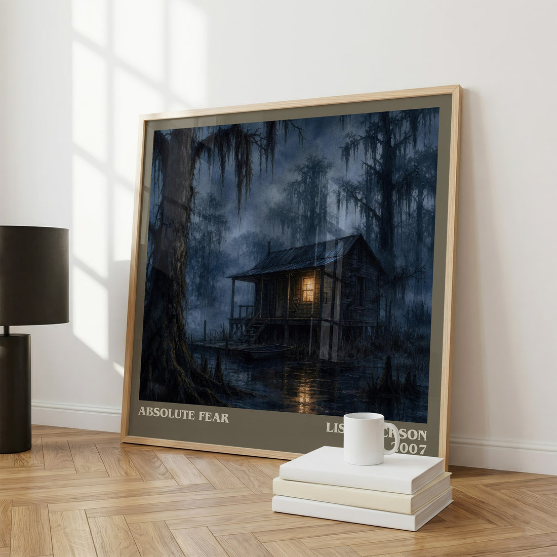 Absolute Fear literary print framed by window – literary home decor