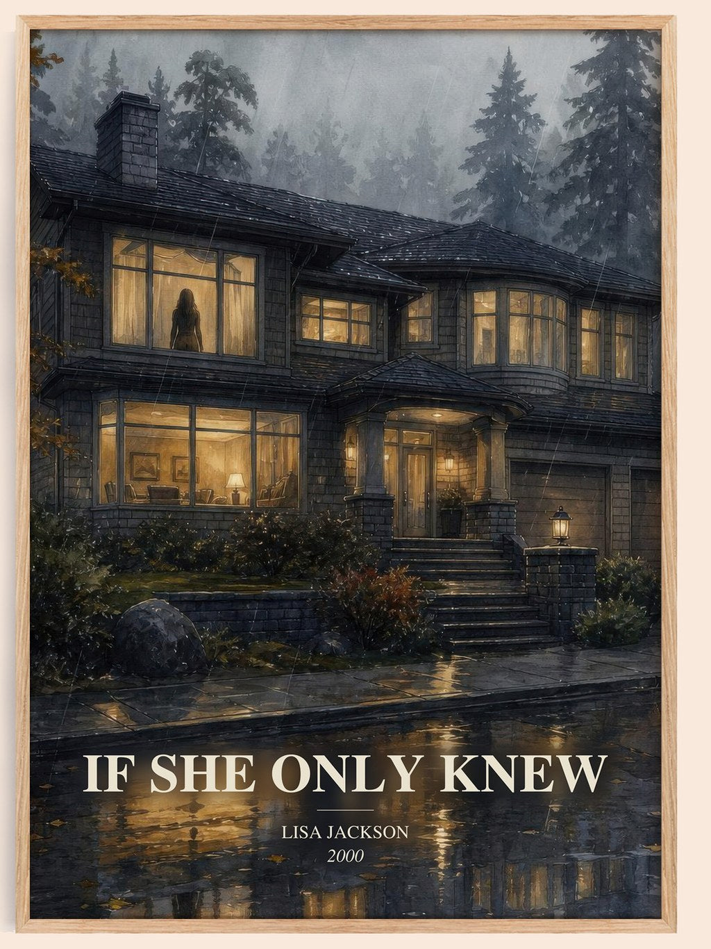 If She Only Knew watercolour book poster by Lisa Jackson – framed literary art print