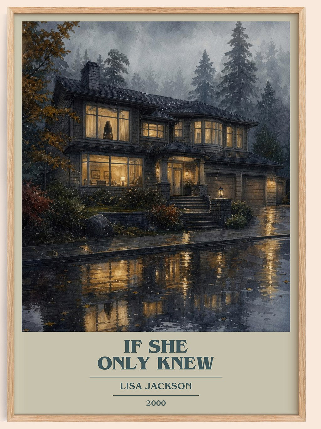 If She Only Knew book cover book poster by Lisa Jackson – framed literary art print