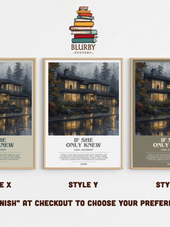 If She Only Knew bookish print in frame leaning in hallway – thriller wall art
