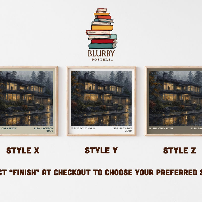 If She Only Knew literary print in frame leaning in hallway – thriller wall art