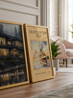 If She Only Knew watercolour print framed by window – literary home decor