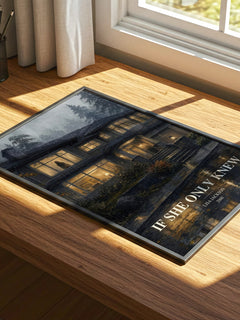 If She Only Knew watercolour book poster framed on wall – thriller wall art