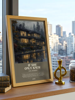If She Only Knew bookish print framed by window – literary home decor