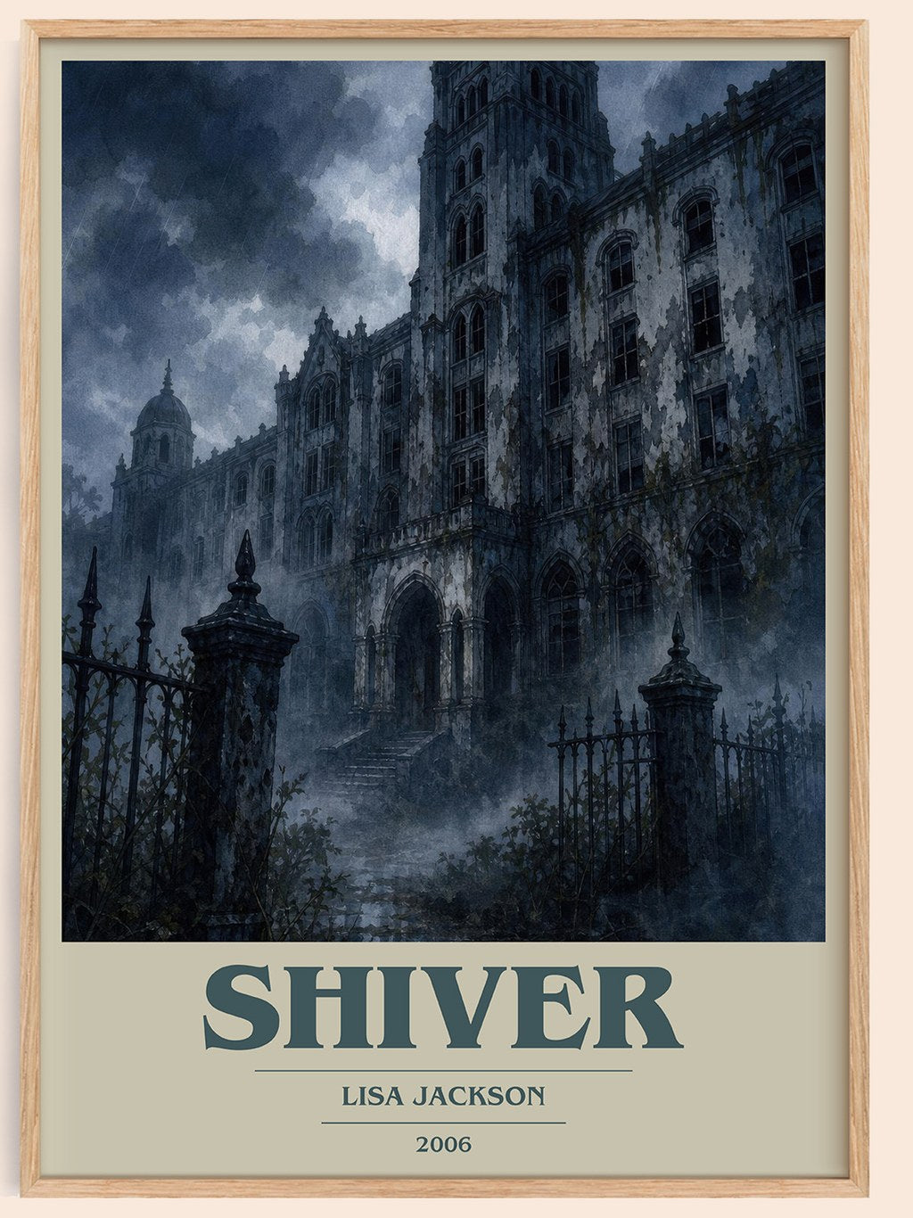Shiver book cover book poster by Lisa Jackson – framed literary art print
