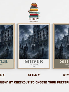 Shiver Book Cover Poster by Lisa Jackson – Style X, Y and Z side by side – choose your finish