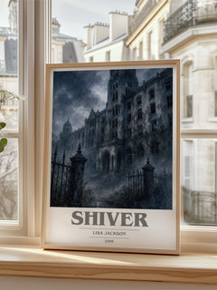 Shiver Book Cover Poster by Lisa Jackson – framed print by a bright window