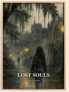 Lost Souls watercolour book poster by Lisa Jackson – framed literary art print