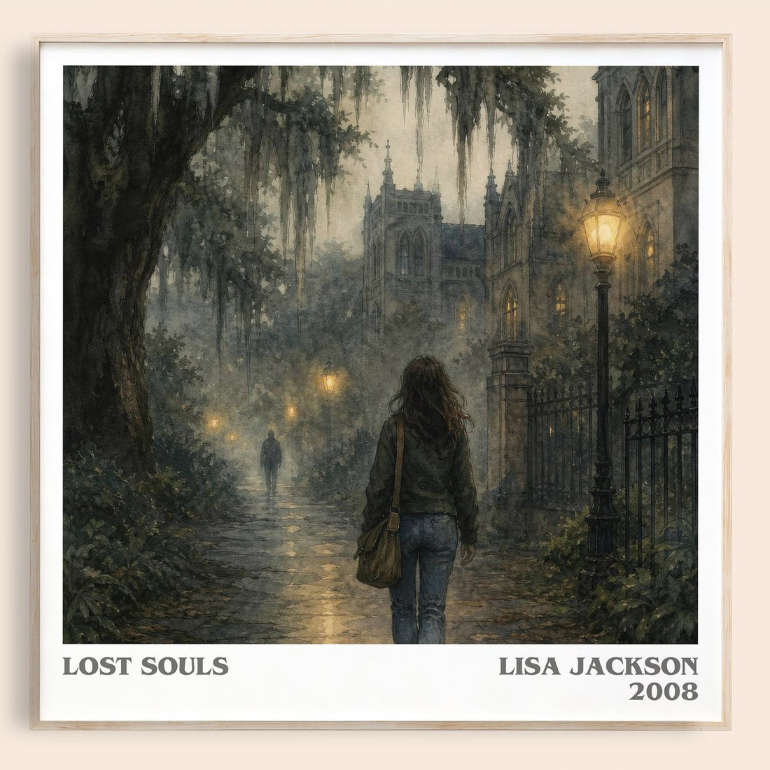 Lost Souls literary book poster by Lisa Jackson – framed literary art print