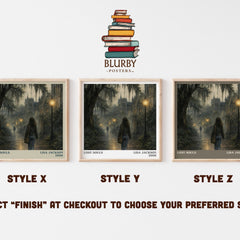 Lost Souls literary print in frame leaning in hallway – thriller wall art
