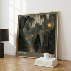 Lost Souls literary print framed by window – literary home decor