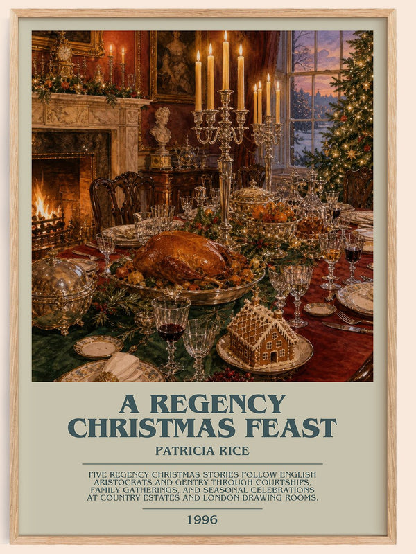 A Regency Christmas Feast bookish book poster by Patricia Rice – framed literary art print