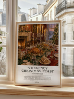 A Regency Christmas Feast bookish poster colour and style options – Patricia Rice book art