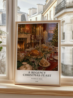 A Regency Christmas Feast book cover poster colour and style options – Patricia Rice book art