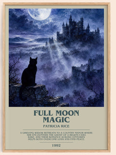 Full Moon Magic bookish book poster by Patricia Rice – framed literary art print